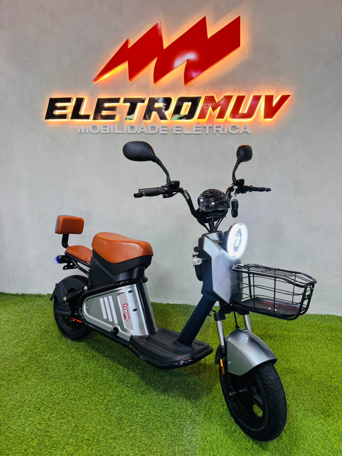 Scooter elétrica WD 1000W prata com cestinha