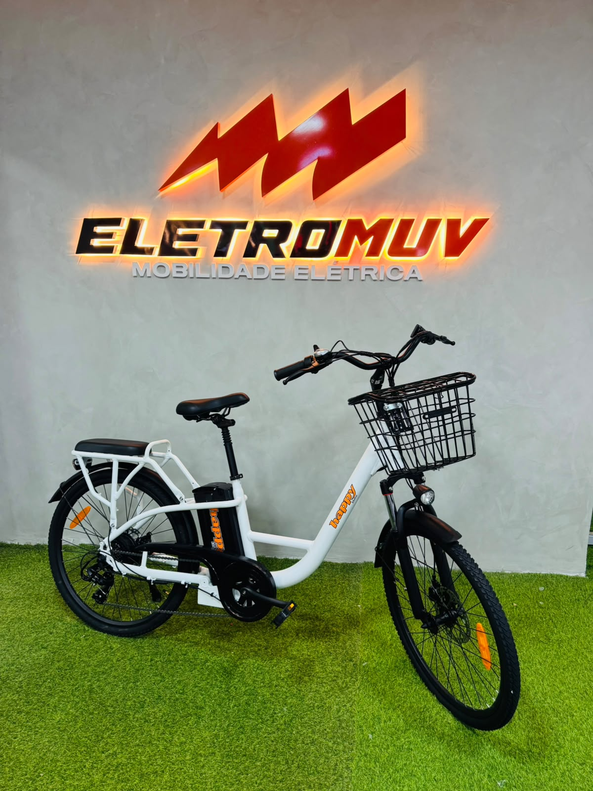 E-Bike 350w branca com cestinha